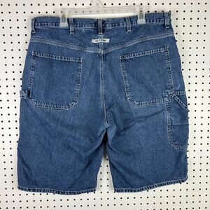 Calvin Klein Carpenter Blue Jean Shorts Size 38 90s Vintage Hip Hop Skater Y2K‎